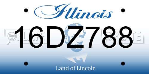 16DZ788 Illinois License Plate