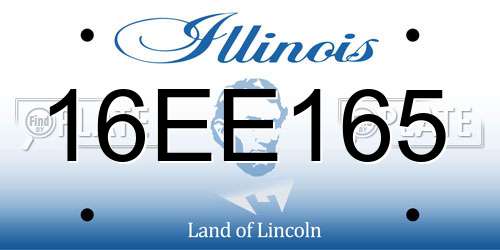 16EE165 Illinois License Plate