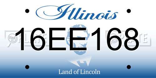 16EE168 Illinois License Plate