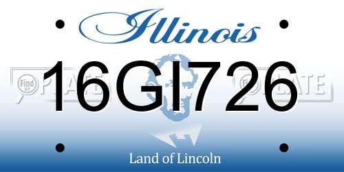 16GI726 Illinois License Plate