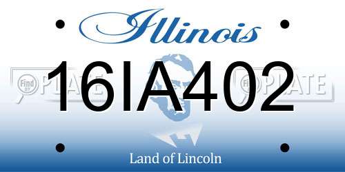 16IA402 Illinois License Plate