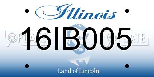 16IB005 Illinois License Plate