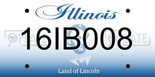 16IB008 Illinois License Plate