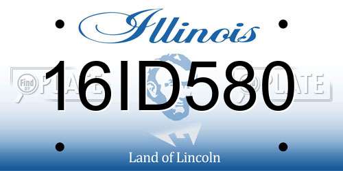 16ID580 Illinois License Plate