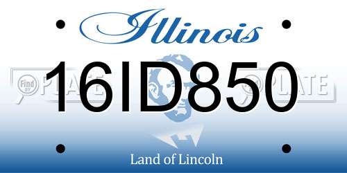 16ID850 Illinois License Plate