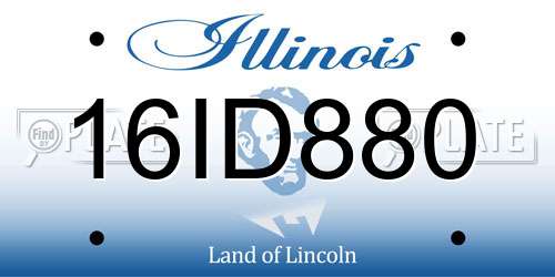 16ID880 Illinois License Plate