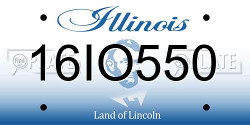 16IO550 Illinois License Plate