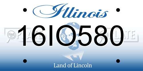 16IO580 Illinois License Plate