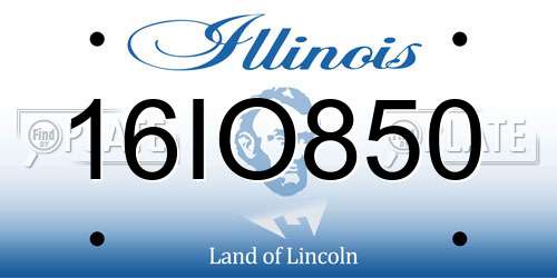 16IO850 Illinois License Plate