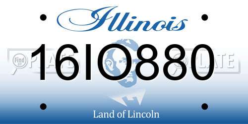16IO880 Illinois License Plate