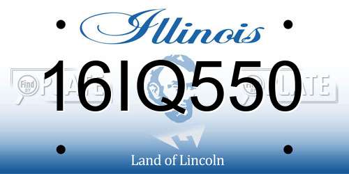 16IQ550 Illinois License Plate