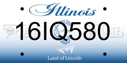 16IQ580 Illinois License Plate