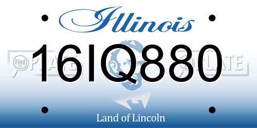16IQ880 Illinois License Plate