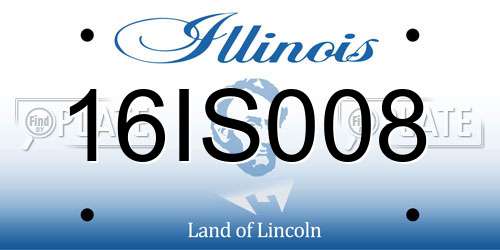 16IS008 Illinois License Plate