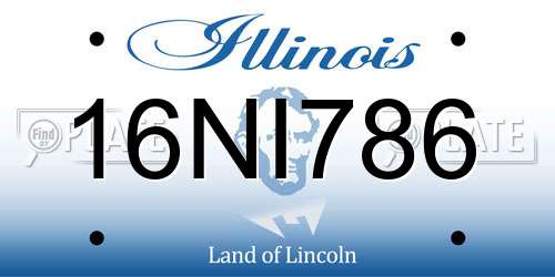 16NI786 Illinois License Plate
