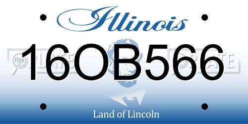 16OB566 Illinois License Plate