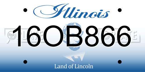16OB866 Illinois License Plate