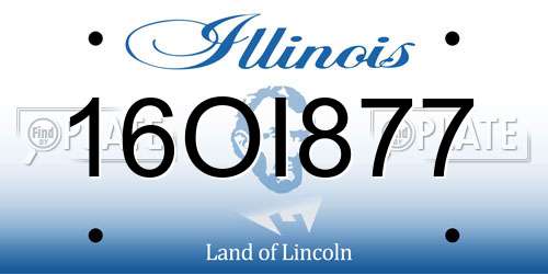 16OI877 Illinois License Plate