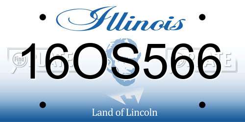 16OS566 Illinois License Plate