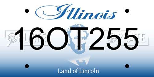 16OT255 Illinois License Plate