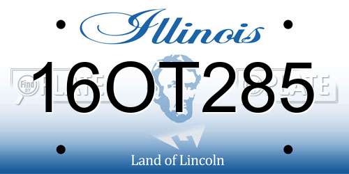 16OT285 Illinois License Plate