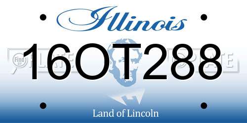 16OT288 Illinois License Plate