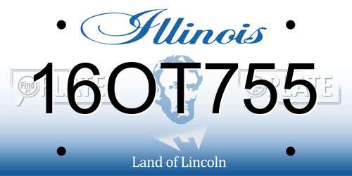 16OT755 Illinois License Plate