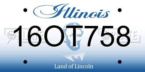16OT758 Illinois License Plate