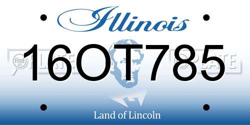 16OT785 Illinois License Plate