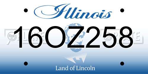 16OZ258 Illinois License Plate