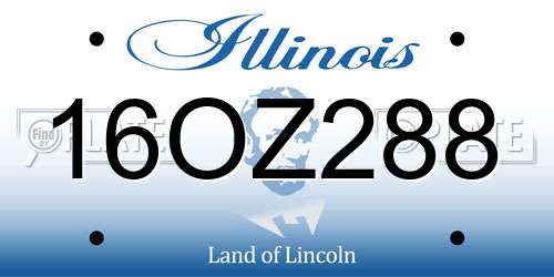 16OZ288 Illinois License Plate