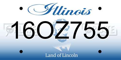 16OZ755 Illinois License Plate