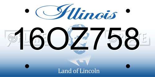 16OZ758 Illinois License Plate