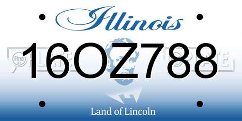 16OZ788 Illinois License Plate