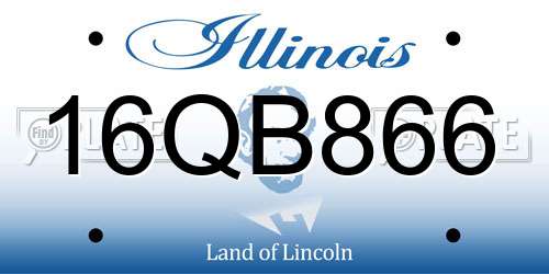16QB866 Illinois License Plate