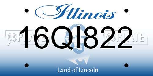 16QI822 Illinois License Plate