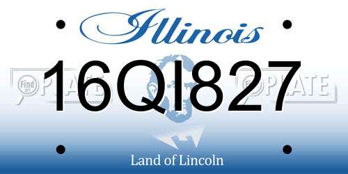 16QI827 Illinois License Plate
