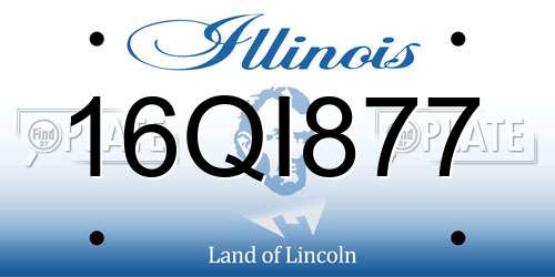 16QI877 Illinois License Plate