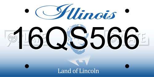 16QS566 Illinois License Plate