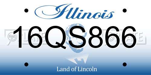 16QS866 Illinois License Plate