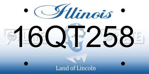 16QT258 Illinois License Plate