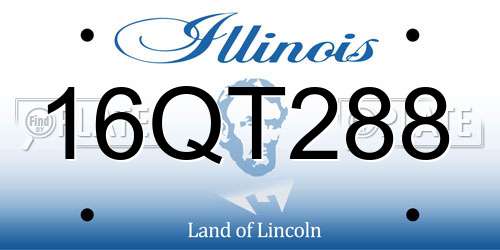 16QT288 Illinois License Plate