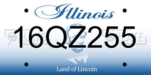 16QZ255 Illinois License Plate
