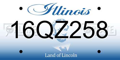 16QZ258 Illinois License Plate