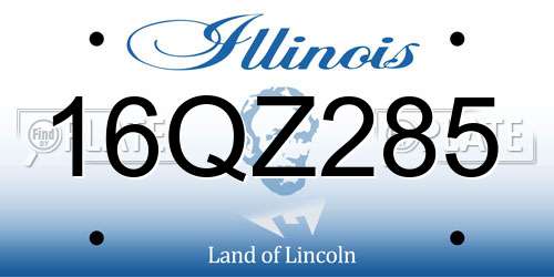 16QZ285 Illinois License Plate