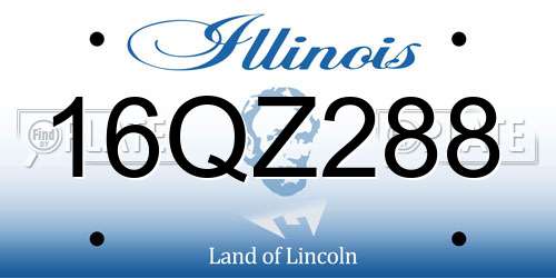 16QZ288 Illinois License Plate