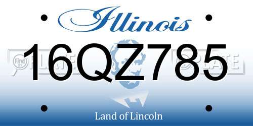 16QZ785 Illinois License Plate