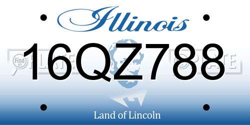 16QZ788 Illinois License Plate