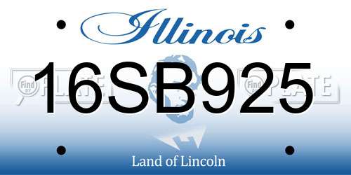 16SB925 Illinois License Plate