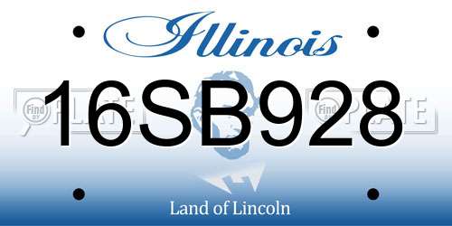 16SB928 Illinois License Plate